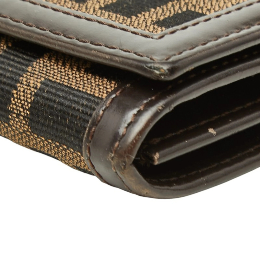 Fendi Zucca Long Wallet 30851 Black Brown Canvas Leather Women's FENDI - Picture 4 of 10
